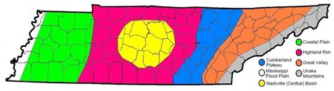 The 95 counties in the state of Tennessee, USA (map by the author ...