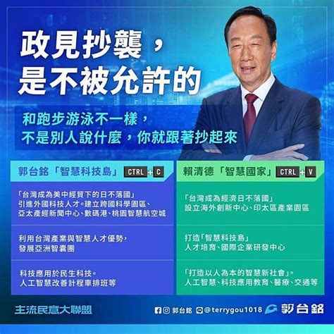 電影哏都出來了！郭台銘批抄襲政見「不被允許」 諷「選舉和跑步游泳不一樣」 新頭殼 Line Today