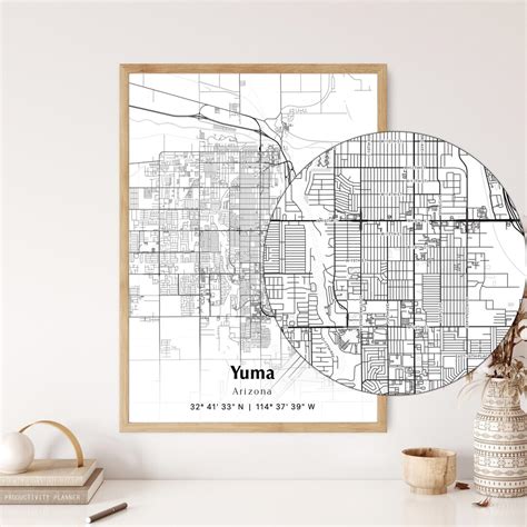 Yuma City Map Print, Yuma Arizona Map Poster, USA City Street Map, Map ...