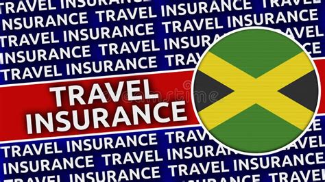 Jamaica Circular Flag with Travel Insurance Titles Stock Illustration - Illustration of tourist ...