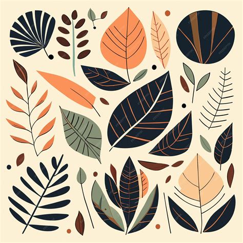 Premium Vector | Vector Rainforest Leaf Shapes HandDrawn Flat Collection