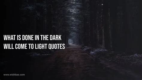 What Is Done In The Dark Will Come To Light Quotes Illuminating The