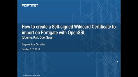 How To Do A Self Signed Wildcard Certificate To Import On Fortigate