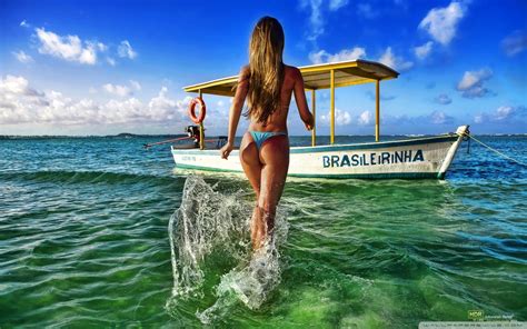 Wallpaper Boat Women Blonde Sea Ass Vehicle Beach Coast Wind