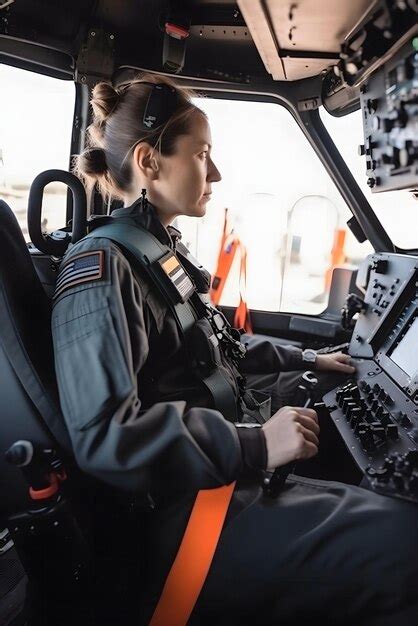 Femme Pilote Dans Le Cockpit D Un H Licopt Re G N R Ai Photo Premium