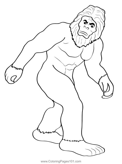 Bigfoot Sasquatch Coloring Pages Sketch Coloring Page