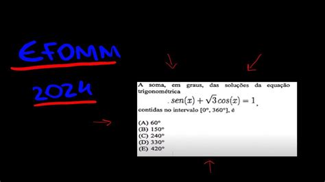 Efomm A Soma Em Graus Das Solu Es Da Equa O Trigonom Trica