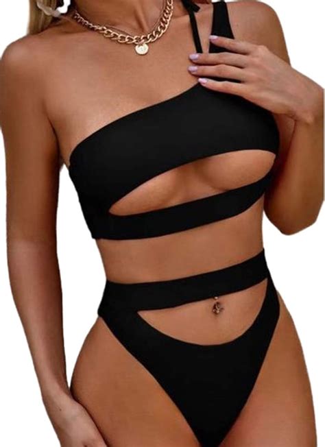 Fobexiss Badeanzug F R Damen Modisch Ausgeh Hlt Bikini Set Schwarz