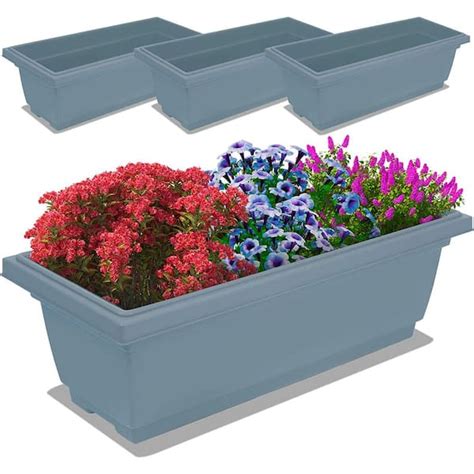 Cubilan Rectangular Plastic Planters 21 75 In 4 Pack Window Planter