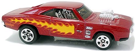 Play Vehicles Hot Wheels 70s Red With Flame 70 Dodge Charger Rt 50th