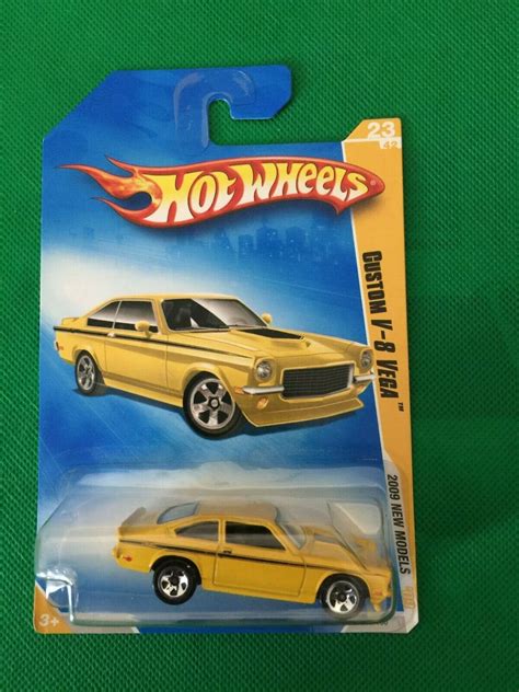 2009 Hot Wheels New Models Custom V 8 Vega Yellow W Black Stripe 164 B87 Ebay