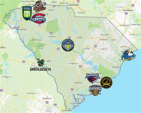 Sports Teams In South Carolina Sport League Maps