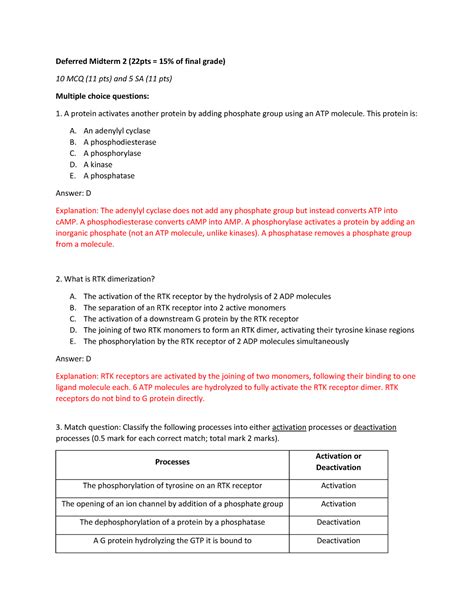 Midterm Deferred Bio Deferred Midterm Pts Of