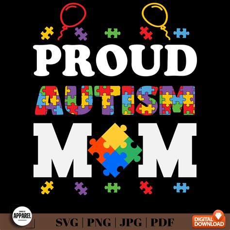 Proud Autism Mom Svg Autism Mom Png Sublimation Design Download