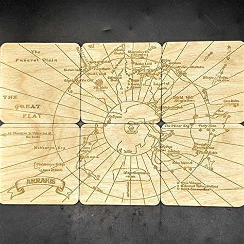 Dune Map Of Arrakis Engraved Coaster Set - Do You Even Nerd?