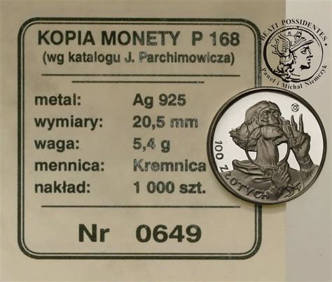 Kopia Monety Pr Bnej Z Kopernik Ag St L Archiwum Niemczyk Pl