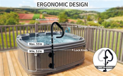 Amazon TCFUNDY Hot Tub Handrail Adjustable 55 Slide Spa Hot Tub Hand Rail Spa Side