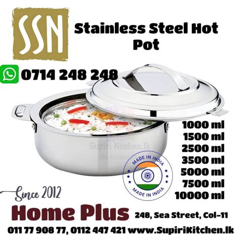 Stainless Steel Hot Pot Food Warmer 10000ml Supiri Kitchen LK By Home Plus