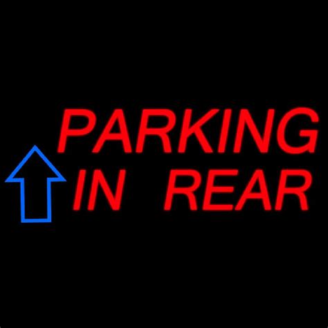 Custom Parking In Rear Block With Arrow Neon Sign USA – Custom Neon Signs Shop – Neon Signs USA