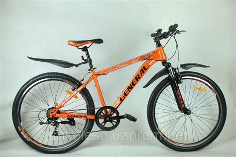 Велосипед 26" GENERAL 6,0 STEEL (7 sp) рама 16" черно-оранжевый ...
