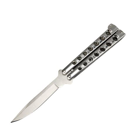 High Quality Helix Butterfly Balisong Knife Silver - balisongs knives