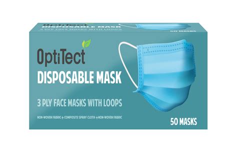 Buy Optitect 50 Piece 3 Ply Disposable Face Mask With Loop Online In Uae Sharaf Dg