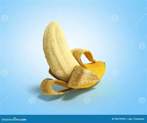 Banana Open With Peel Ripe Peeled Banana Tropical Fruit Vector