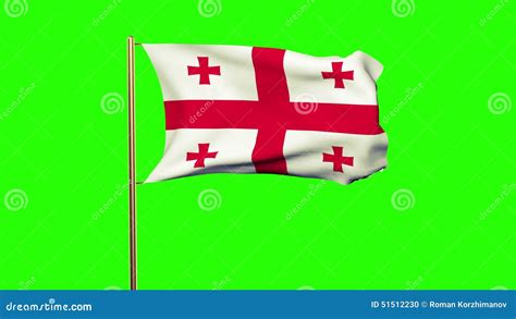 Georgia Flag Waving In The Wind Looping Sun Rises Stock Footage