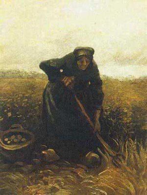 Peasant Woman Digging Up Potatoes Painting Vincent Van Gogh Oil