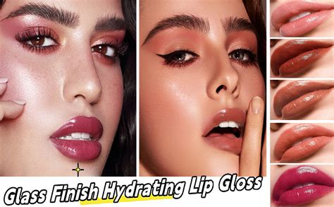 Lip Jam Hydrating Lip Gloss Glitter Glossy Plumping Lipgloss High Shine Glass Finish Nude