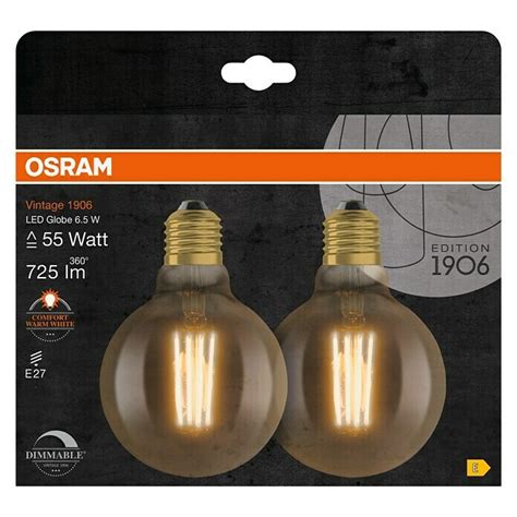 Osram Led Lampen Set Vintage Edition Globe Form E Er Set E