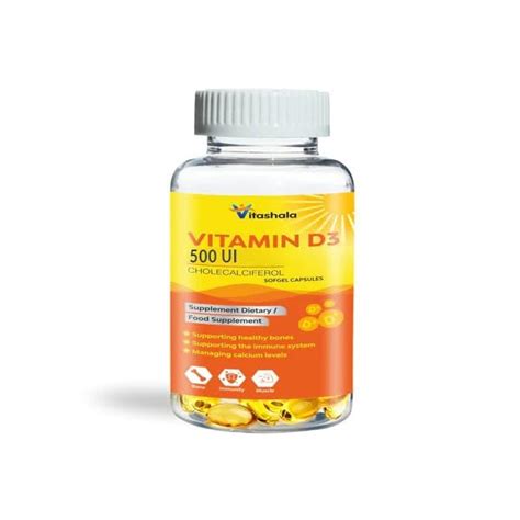 Vitashala Vitamin D3 500 Iu For Strong Bones And Immunity For Men And