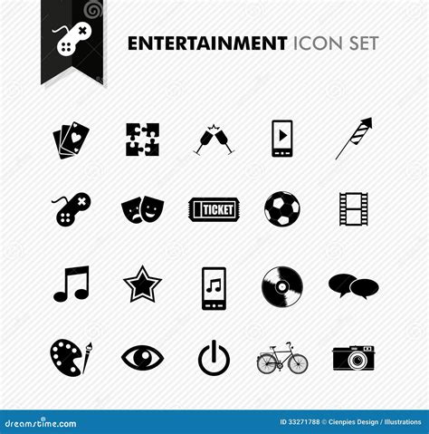 Entertainment Fresh Icon Set Stock Vector Illustration Of Cards