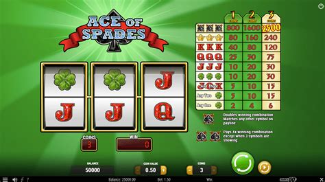 Ace Of Spades Slot Game 50 Free Spins Playojo