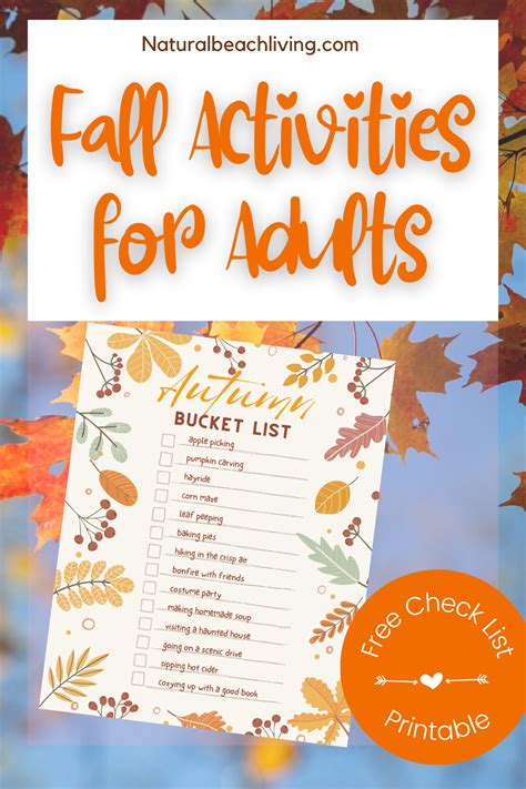 20 Fall Activities for Adults with Free Fall Bucket List Printable ...