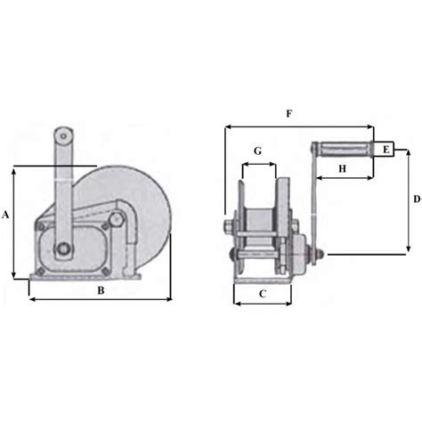 Verricello Manuale Inox Per Sollevamento Trazione Orizzontale Kg 1200