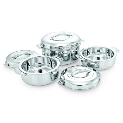 Buy Ekitchen Double Walled Stainless Steel Hot Pot Casserole Hot Box Set Of Pcs Ml