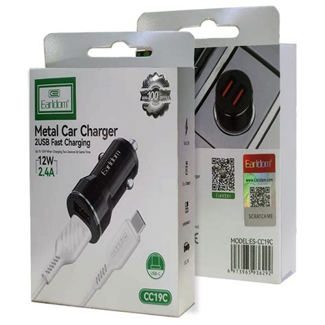 Earldom Dual Port Usb 24a Car Charger