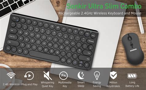 Oplaadbare Draadloze Keyboard Mouse Combo Sonkir K Ghz Ultra