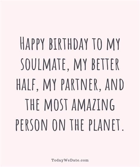 Happy Birthday To My Other Half Quotes Shortquotescc