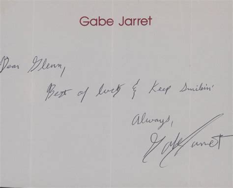 The Real Genius' Gabe Jarret signed note | EstateSales.org