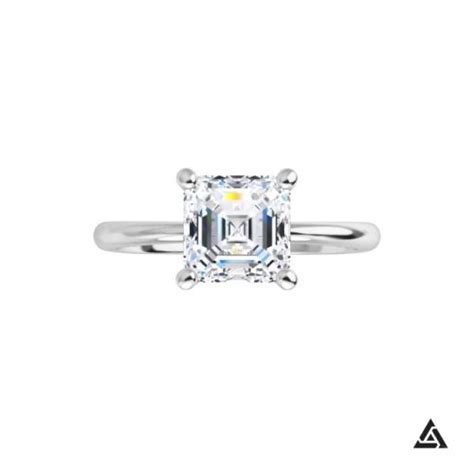 1.00-Carat Asscher Cut Diamond Solitaire Engagement Ring