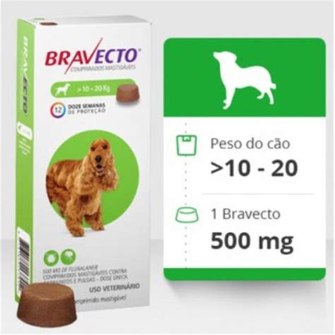 Bravecto Cães 10 A 20kg Msd Carrapatos E Pulgas Original Antipulga