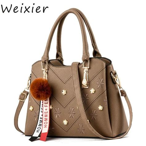 WEIXIER Hot Selling Bag Women Flower Rivet Tote Female Shoulder Bags