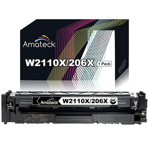 Amateck Compatible Toner Cartridge Replacement For HP W2110X 206X Black