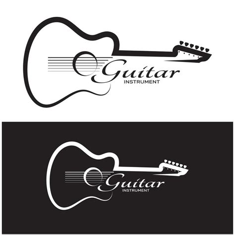 Simple musical guitar instrument logo, for guitar shop, music ...