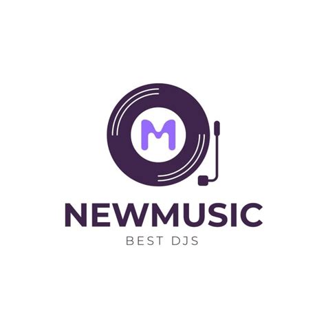 Free Simple Flat DJ New Music Logo template to edit