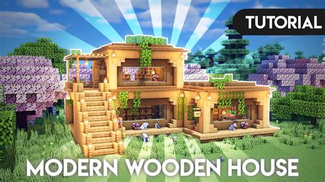 Minecraft Modern Wooden House Tutorial Easiest Survival Base 120