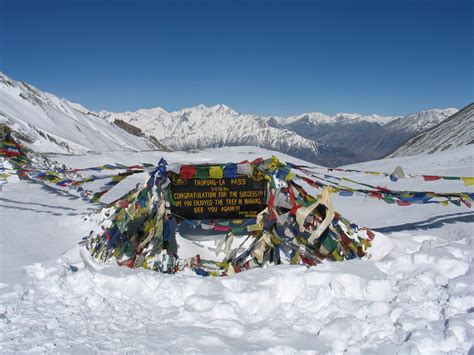 Thorong La Pass Highlight Of Annapurna Circuit Trek Himalayan Glacier