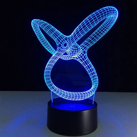 Lámpara LED 3D geométrica de acrílico 7 colores cambiantes ilusión de